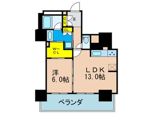 ﾌﾞﾗﾝｽﾞﾀﾜｰｳｪﾘｽ心斎橋NORTH(1808)の物件間取画像